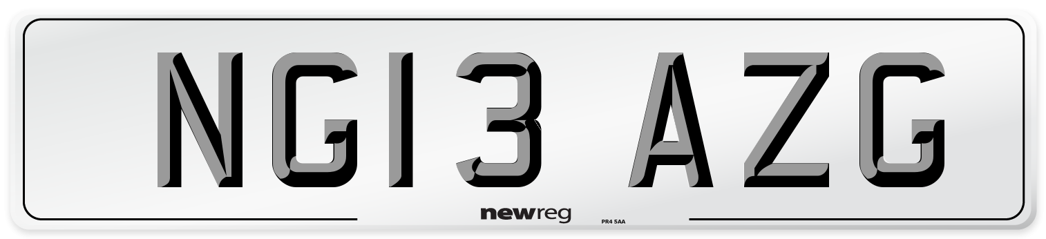 NG13 AZG Number Plate from New Reg